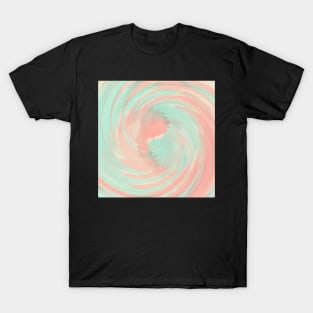 Swirl of Crystal Lines Of Pastel Orange and Green T-Shirt